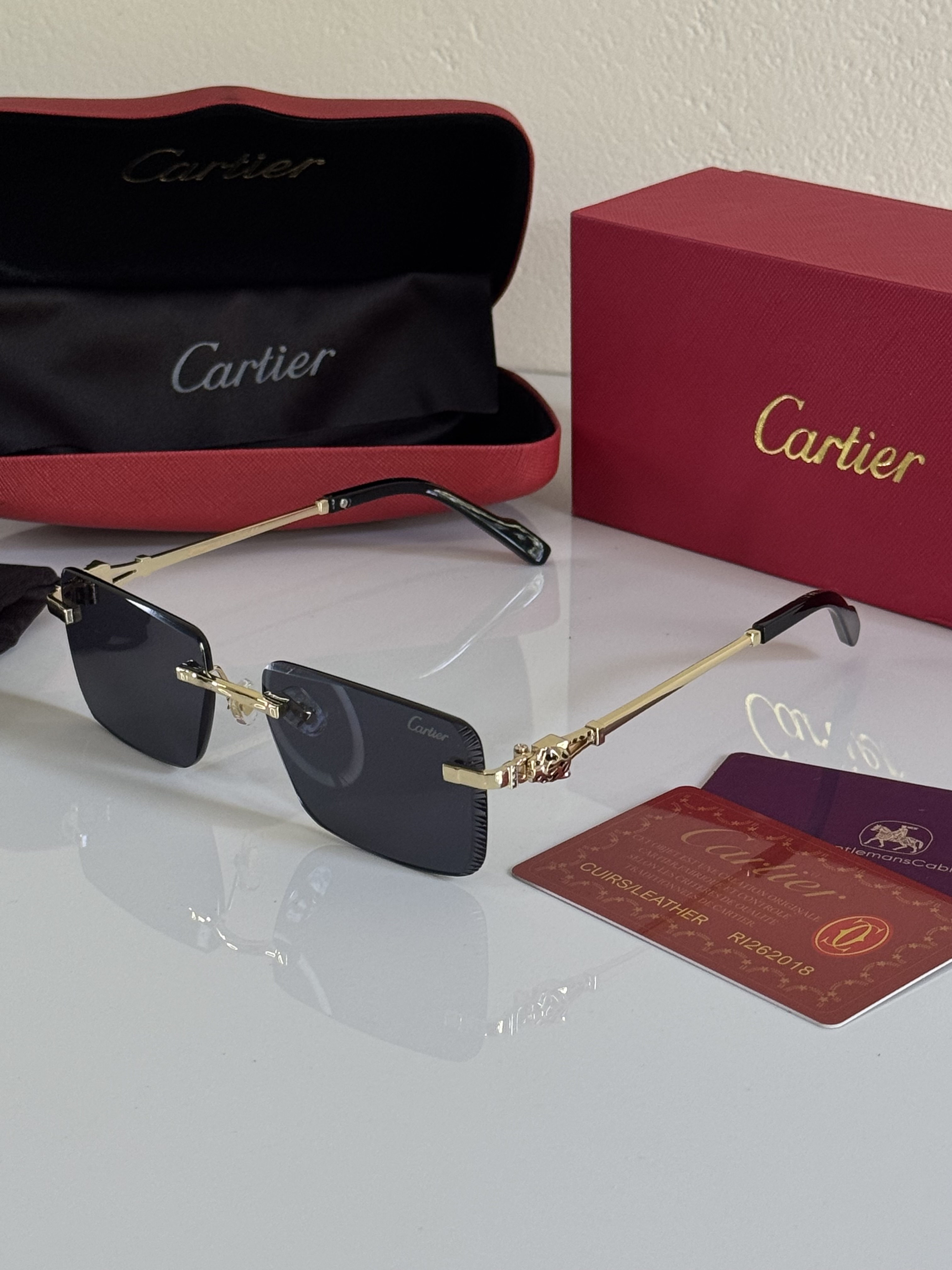 Cartier Rimless Rectangular Sunglasses