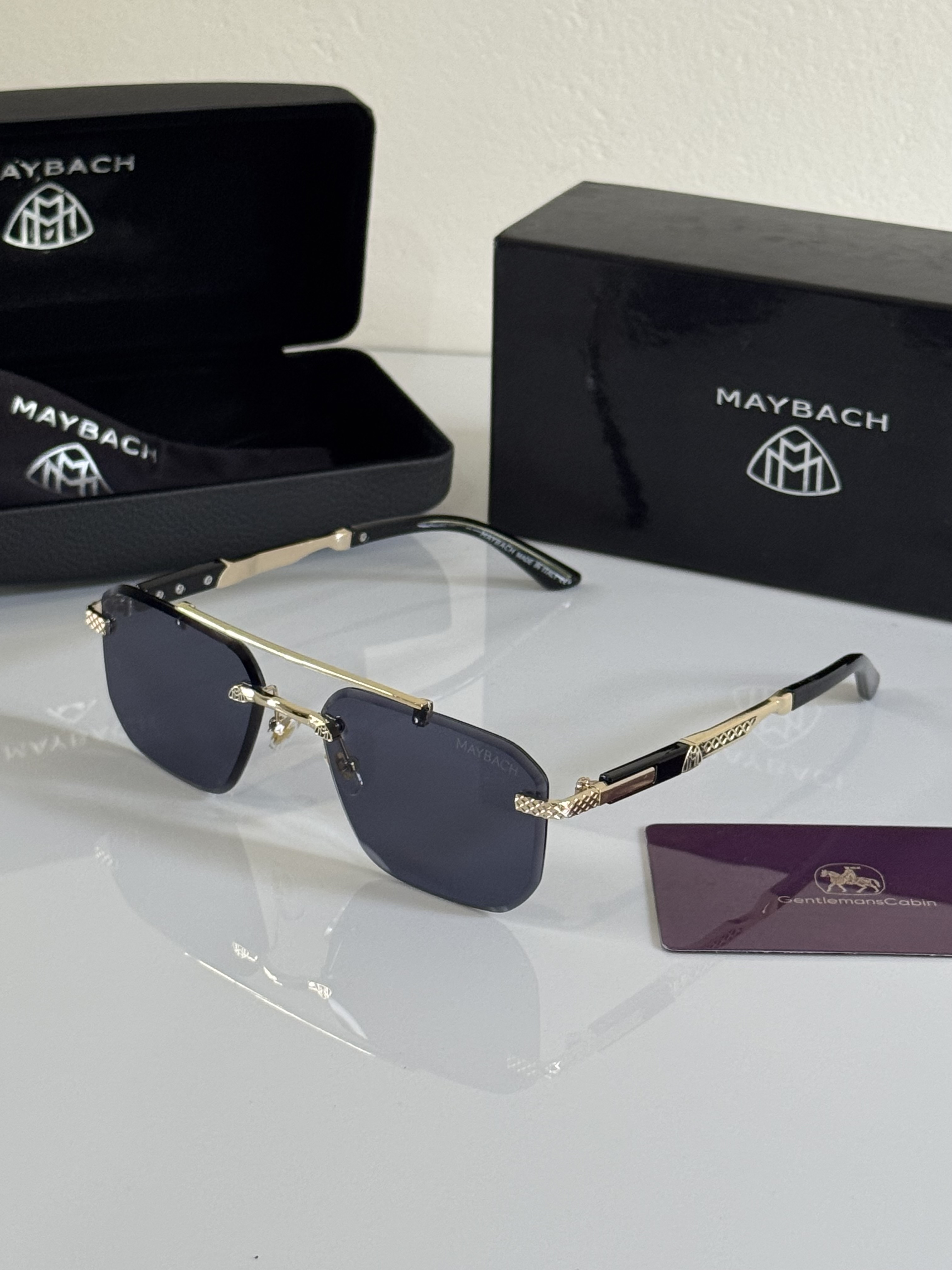 Maybach luxury rimless sunglasses